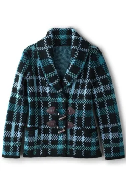 New Alpine Plaid Sweater Coat Tops|Sweaters & Cardigans