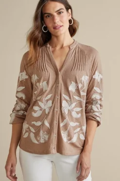 Sale Alva Embroidered Knit Top Tops