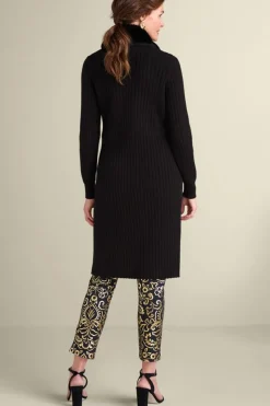 Amalie Faux Fur Collar Ribbed Cardigan Sweaters & Cardigans