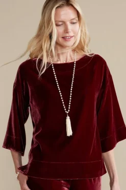 Clearance Aria Velvet Top Tops