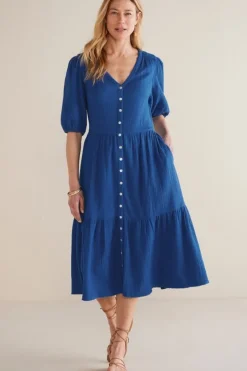 Sale Arielle Gauze Midi Dress Dresses