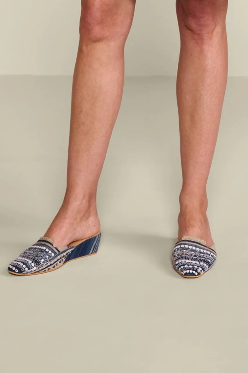 Arizona Stripe Wedge Slide Shoes