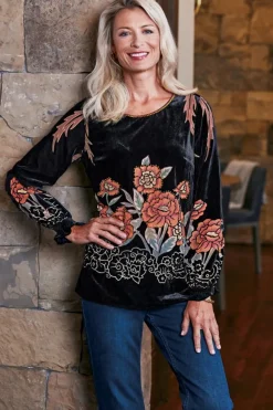 Discount Brielle Velvet Top Tops