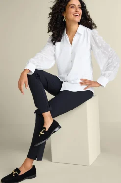 Sale Calathea Embroidered Sleeve Shirt Tops