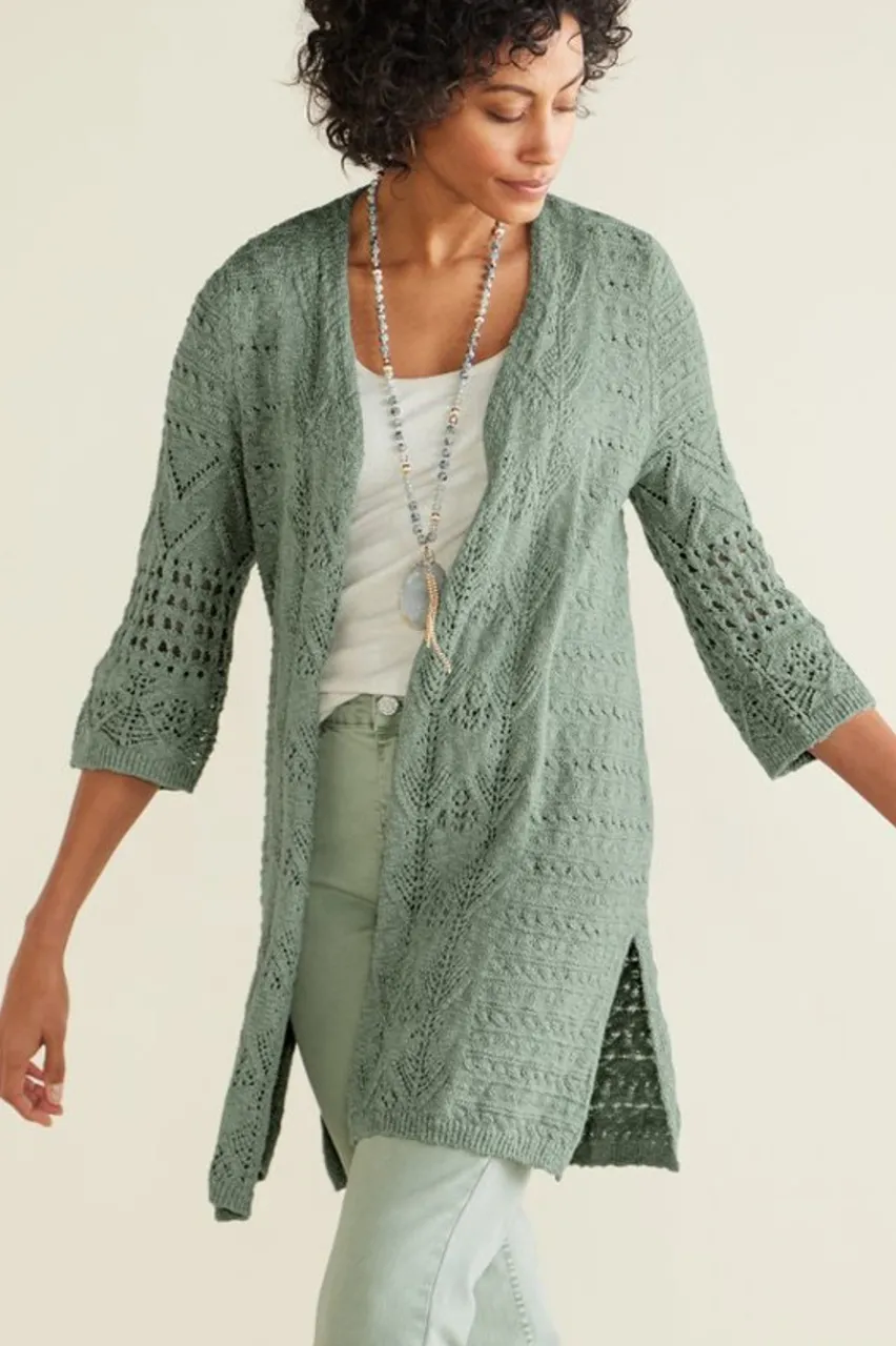 Hot Calistoga Pointelle Cardigan Tops|Sweaters & Cardigans