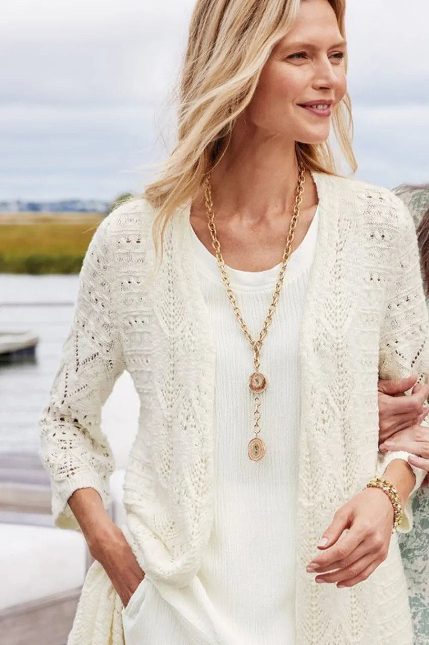 Hot Calistoga Pointelle Cardigan Tops|Sweaters & Cardigans