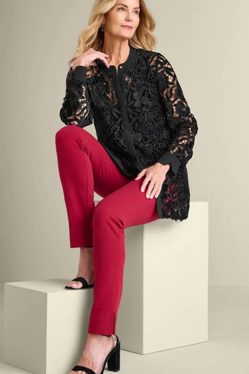 Candace Velvet Lace Tunic Tops