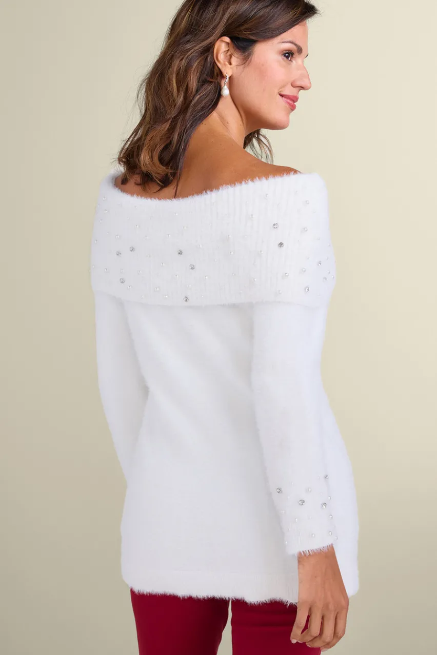 Discount Christina Embellished Cowl Neck Sweater Tunic Tops|Sweaters & Cardigans