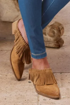 Dabney Fringe Suede Mules Shoes