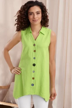 Danielle Button Tank Tops