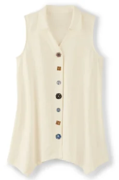Danielle Button Tank Tops