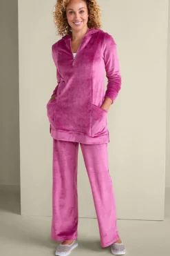 Online Dixie Velour Zip Hoodie Tunic Tops