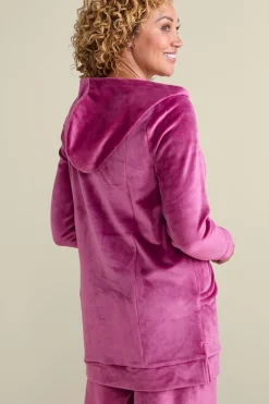 Online Dixie Velour Zip Hoodie Tunic Tops