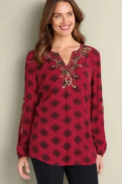 Clearance Eboni Embellished Tunic Tops