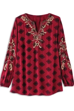 Clearance Eboni Embellished Tunic Tops