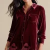Outlet Eden Velvet and Lace Shirt Tops