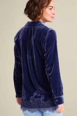 Outlet Eden Velvet and Lace Shirt Tops