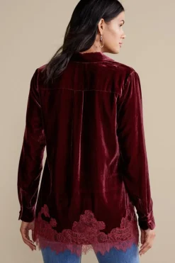 Outlet Eden Velvet and Lace Shirt Tops