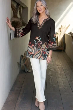 Elma 3/4 Sleeve Tunic Tops|Tunics & Leggings