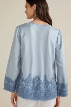 Discount Emily Embroidered Tencel™ Top Tops