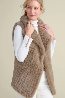 Outlet Faux Fur Draped Vest Jackets & Coats