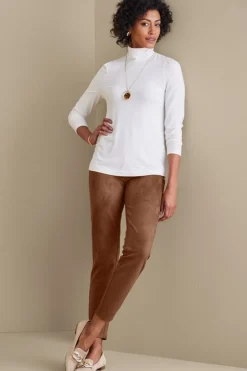 Faux Suede Pull-On Leggings Pants|Leggings