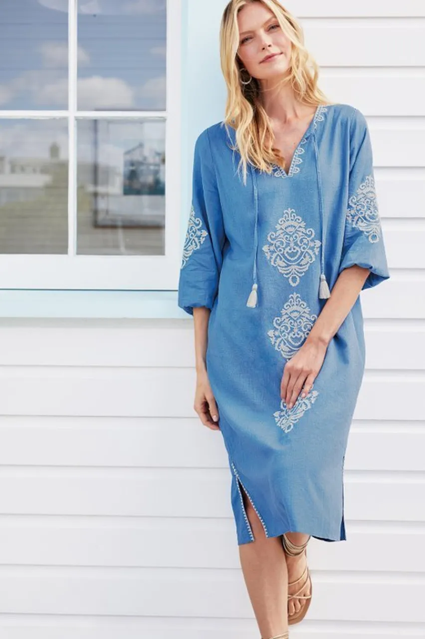 Online Hasana Linen Blend Midi Dress Dresses