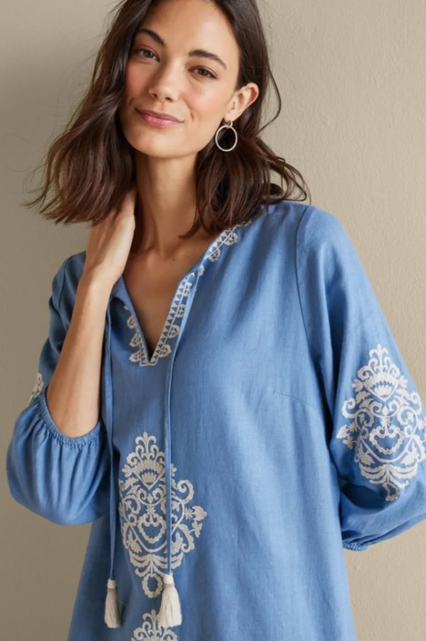 Online Hasana Linen Blend Midi Dress Dresses