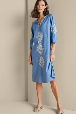 Online Hasana Linen Blend Midi Dress Dresses