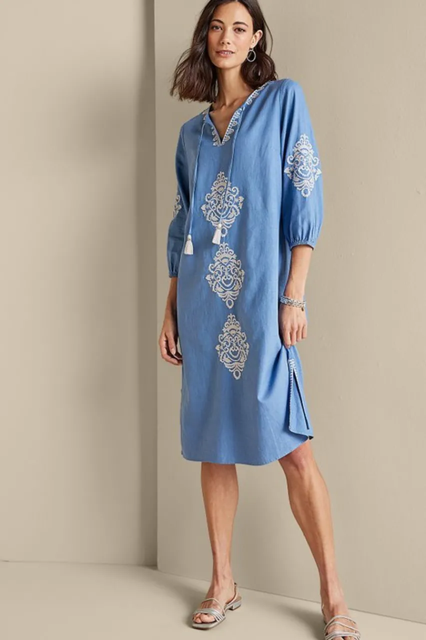 Online Hasana Linen Blend Midi Dress Dresses