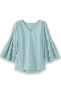 Online Heloise Eyelet Sleeve Tunic Tops