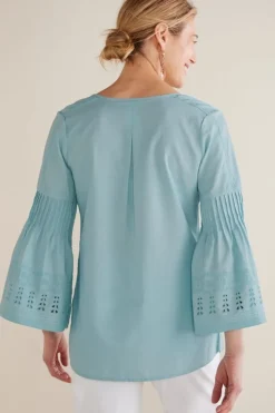 Online Heloise Eyelet Sleeve Tunic Tops