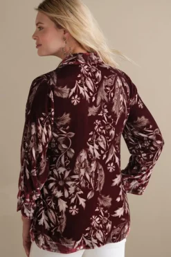 Hot Icon Silk Velvet Poets Tunic Shirt Tops
