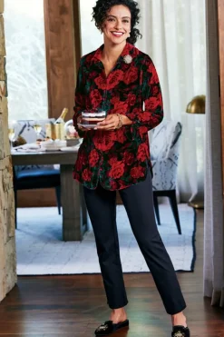 Hot Icon Silk Velvet Poets Tunic Shirt Tops