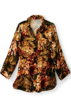 Hot Icon Silk Velvet Poets Tunic Shirt Tops