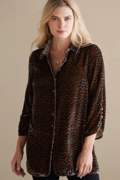 Hot Icon Silk Velvet Poets Tunic Shirt Tops