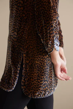 Hot Icon Silk Velvet Poets Tunic Shirt Tops