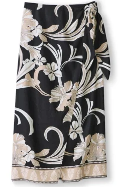 New Isla Stretch Linen Midi Skirt Skirts