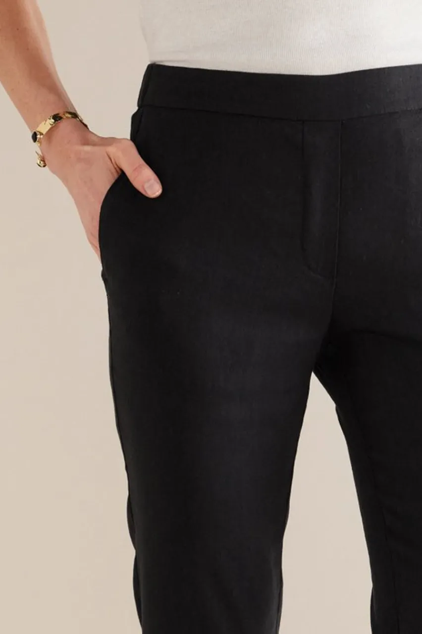 Isla Stretch Linen Slim Leg Pants Pants