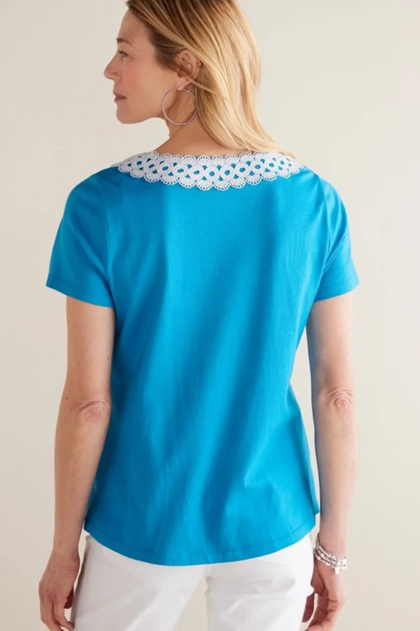 Discount Kaitlyn Embellished Knit Tee Tops