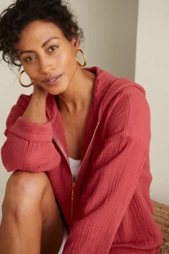 Online Kemia Gauze Hoodie Tops