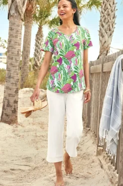 Best Khulani Straight Leg Gauze Crop Pants Pants