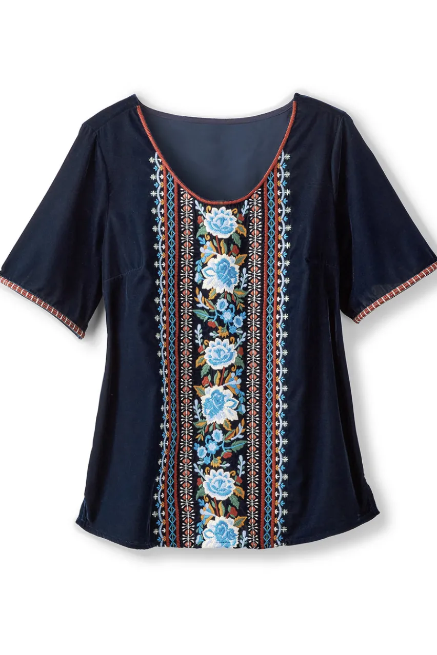 Discount Lilian Velvet Top Tops