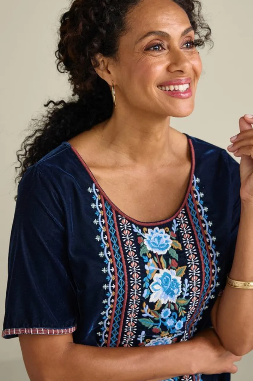 Discount Lilian Velvet Top Tops