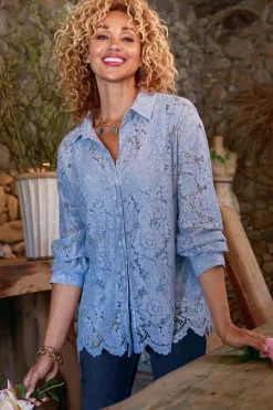 Clearance Lisa Lace Button Front Tops