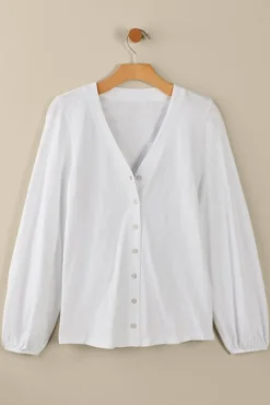 Lorna Button Front Top Tops