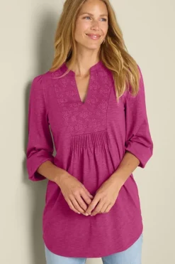 Sale Mikaela Embroidered 3/4 Sleeve Tunic Tops|Tunics & Leggings