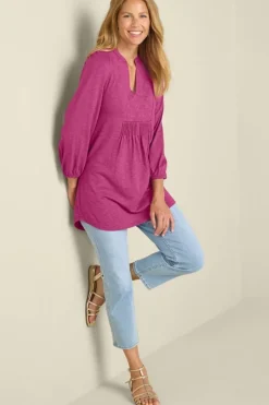 Sale Mikaela Embroidered 3/4 Sleeve Tunic Tops|Tunics & Leggings