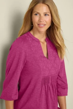 Sale Mikaela Embroidered 3/4 Sleeve Tunic Tops|Tunics & Leggings