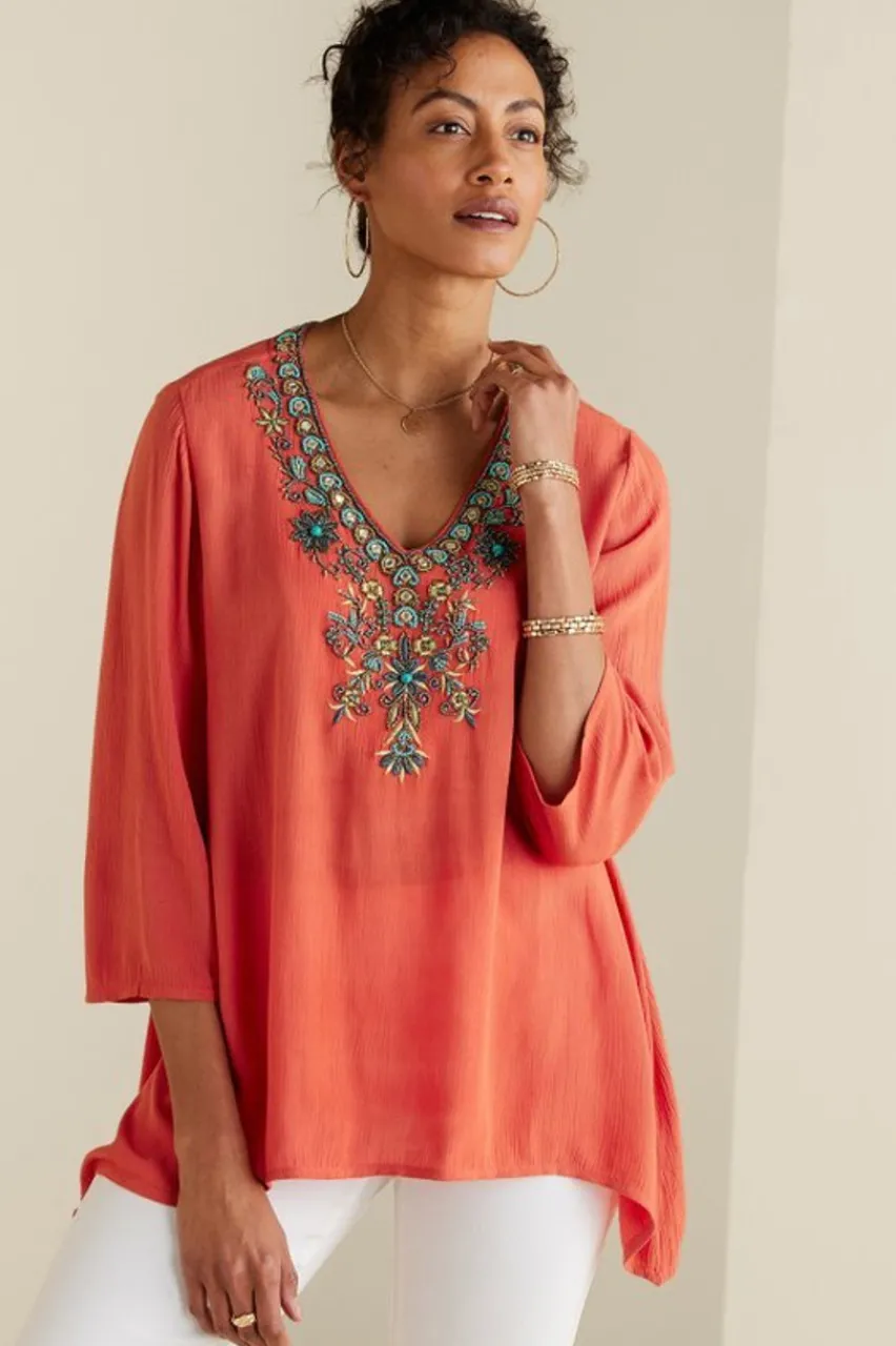 Online Paulina Gauze Pullover Tops